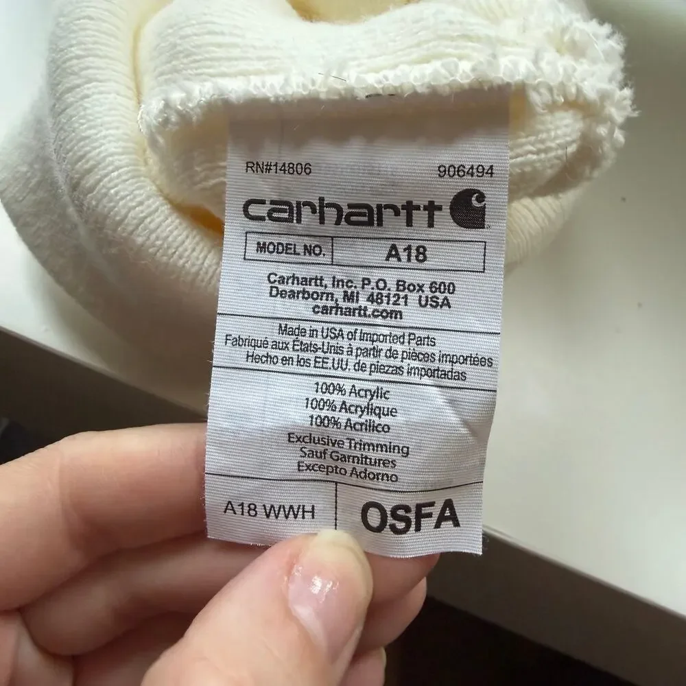 Carhartt Cream Winter Hat/Beanie